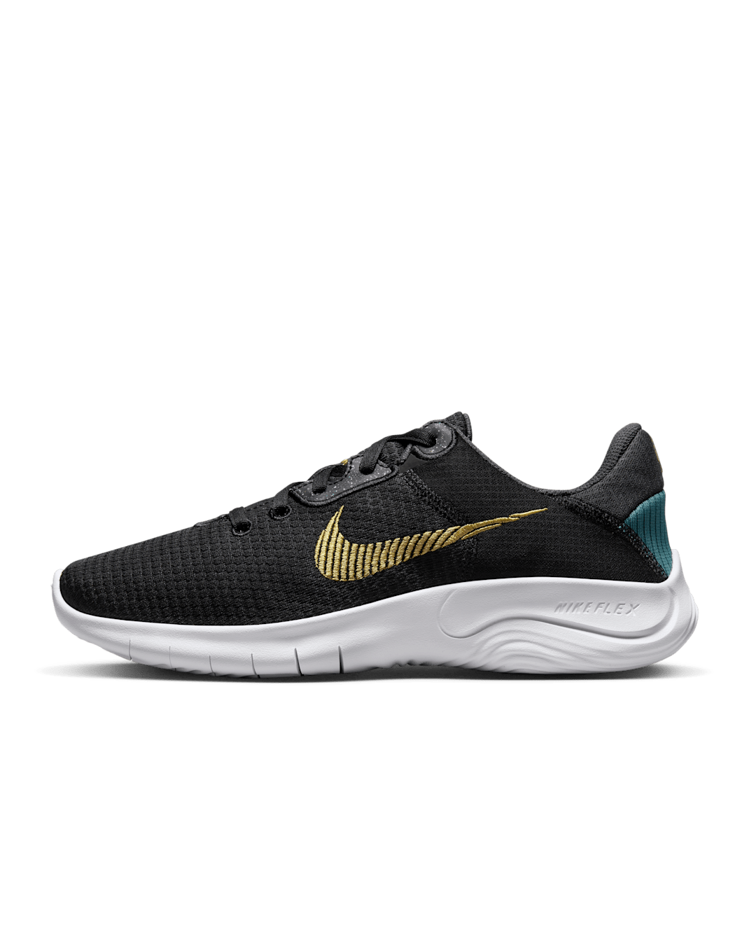Nike Experience Run 11 Women's Road Running Shoes - Black/Dark Smoke Grey/Noise Aqua/Wheat Gold