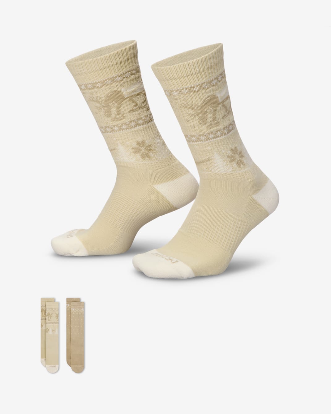 Nike Everyday Plus Cushioned Winter Wonderland Crew Socks (2 Pairs) - Multi-Color