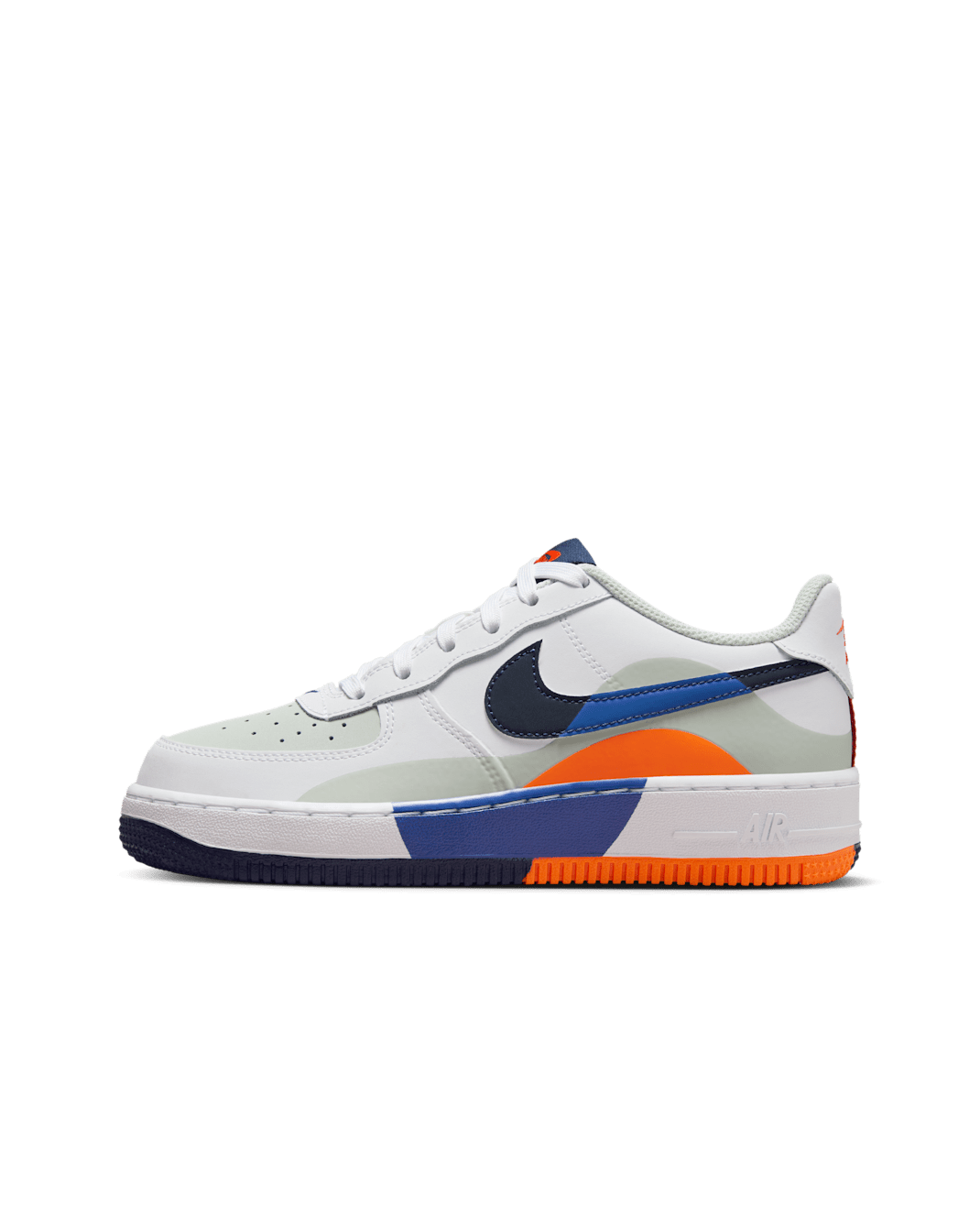 Nike Air Force 1 LV8 Older Kids' Shoes - Light Silver/White/Astronomy Blue/Midnight Navy