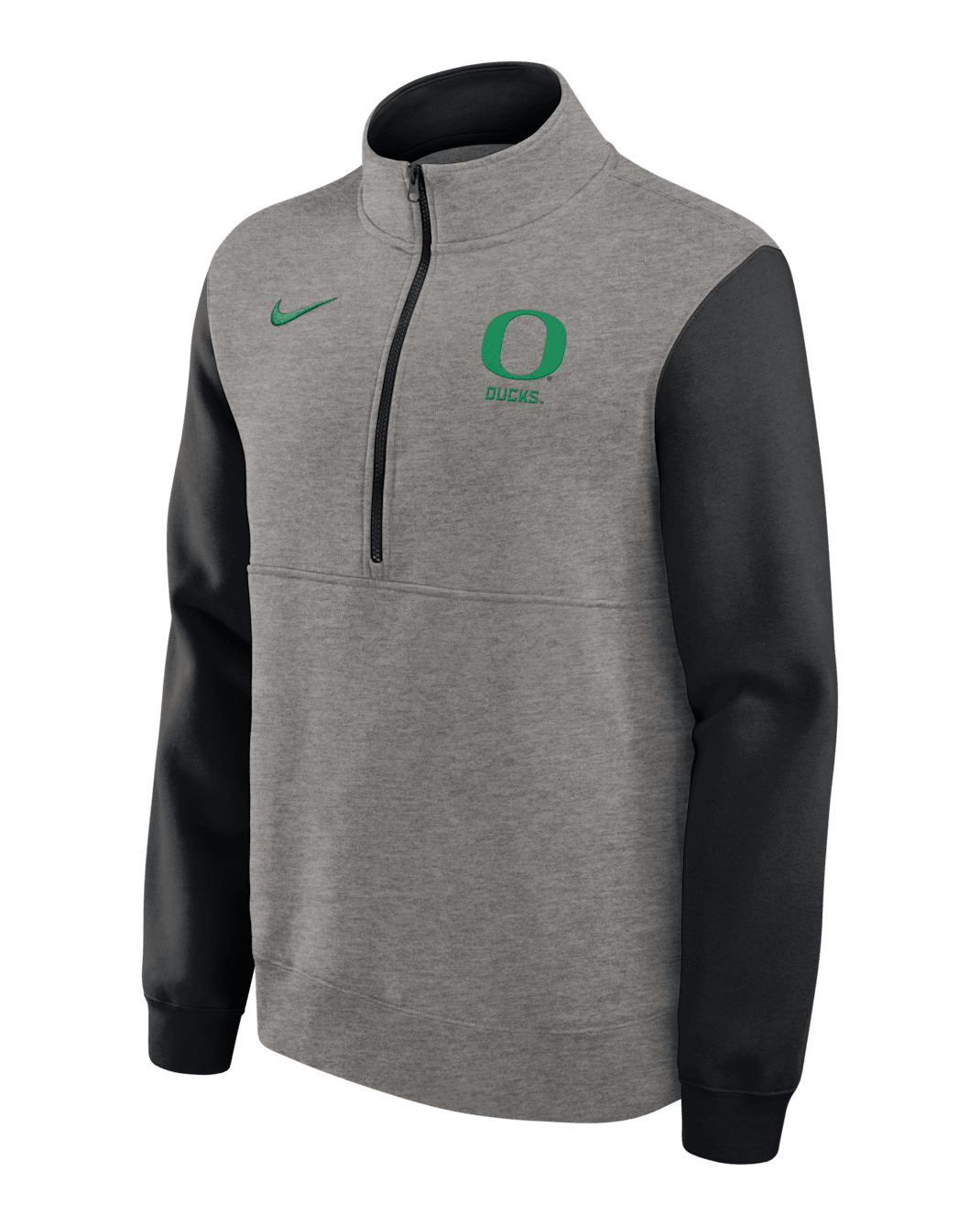 Oregon Club Men's Nike College 1/2-Zip Crew - Grey Heather