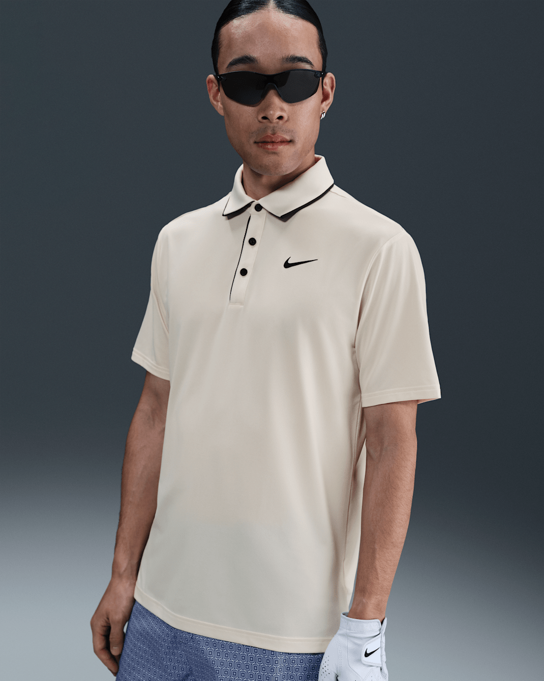 나이키 투어 남성 드라이 핏 골프 폴로 - 페일 아이보리/블랙