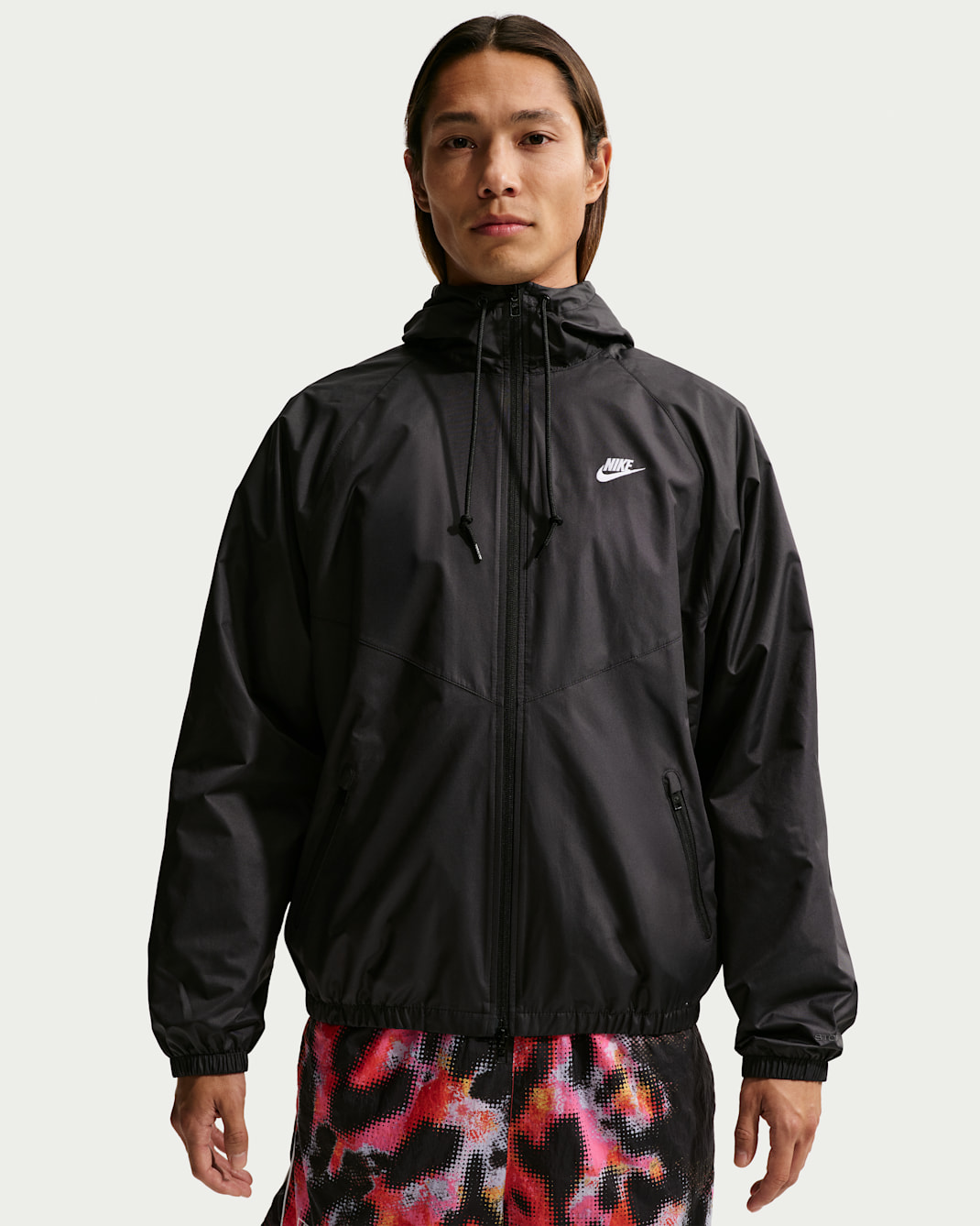 나이키 윈드러너 남성 라인드 재킷 - 블랙/화이트