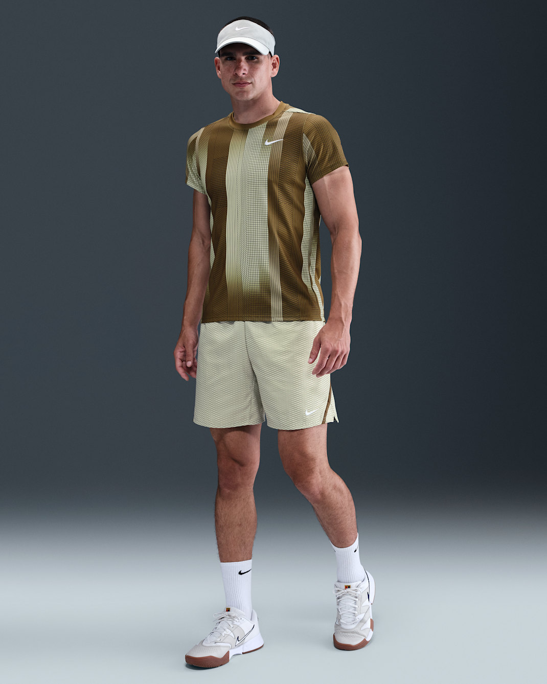 Shorts de tenis Dri-FIT de 18 cm para hombre NikeCourt Victory - Aura oliva/Blanco