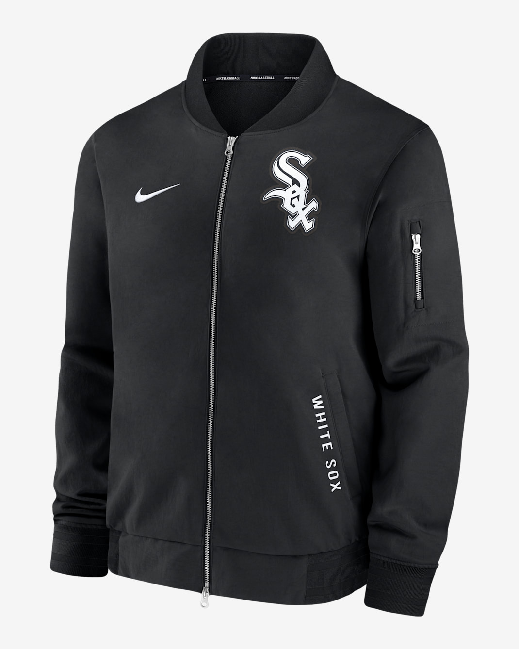 Chicago White Sox Authentic Collection Dugout Men's Nike MLB Full-Zip Bomber Jacket - Black