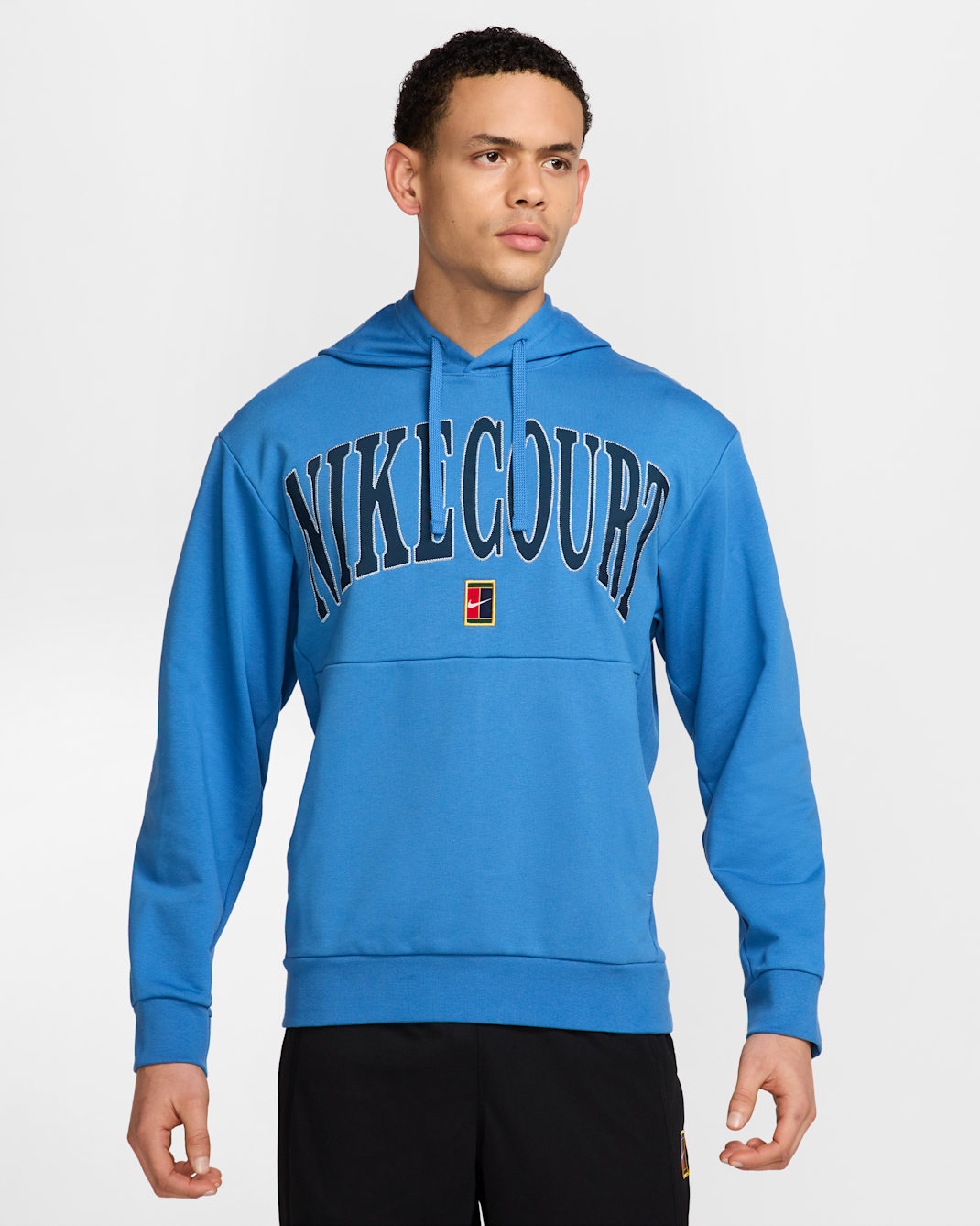 Sudadera con gorro de tenis Dri-FIT de tejido Fleece para hombre NikeCourt Heritage - Estrella azul/Azul marino militar/Azul psíquico