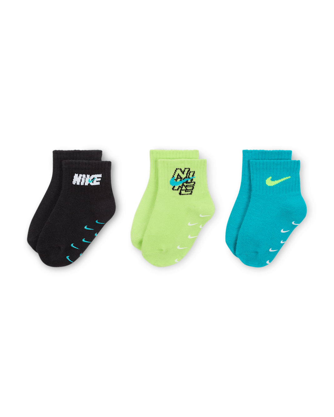 나이키 베이비 리듬 러시 그리퍼 삭스(3켤레) - 블랙