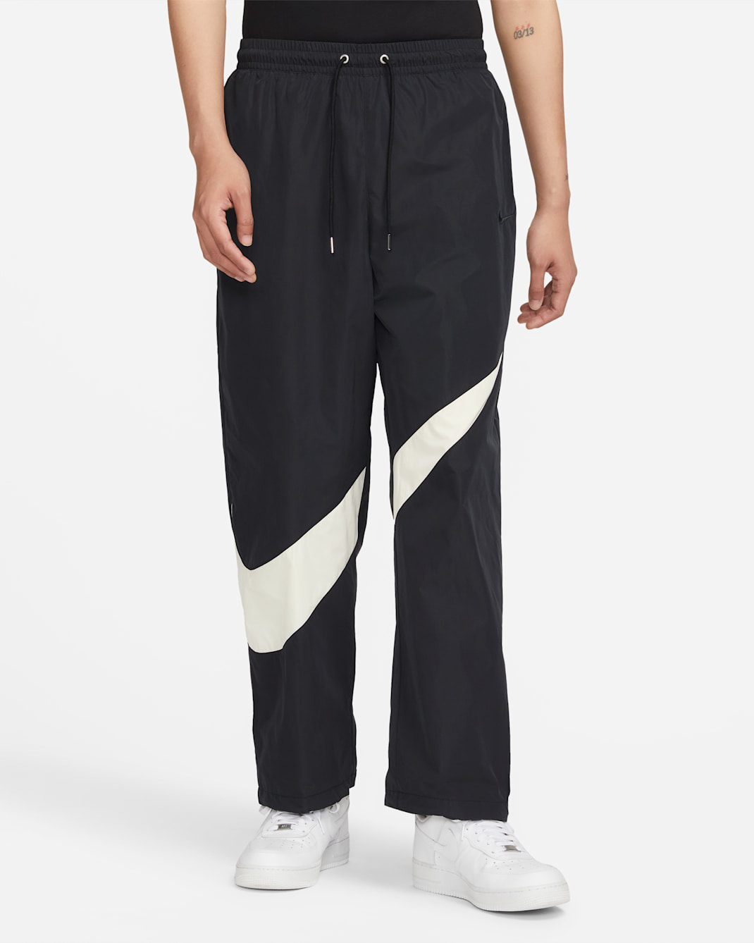 Nike Swoosh Men's Woven Pants - Black/Coconut Milk/Black