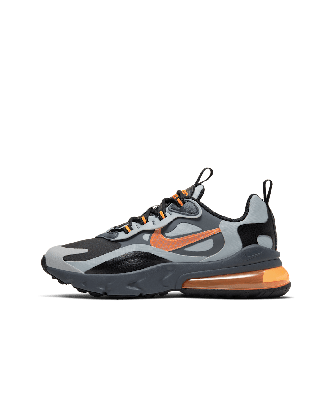 Nike Air Max 270 React vintersko til store barn - Svart/Wolf Grey/Dark Grey/Total Orange