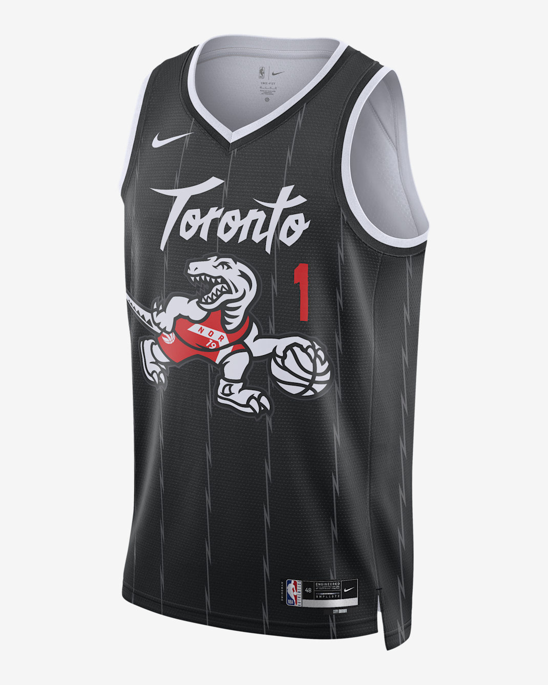 Jersey Nike de la NBA Swingman para hombre Gradey Dick Toronto Raptors City Edition - Negro