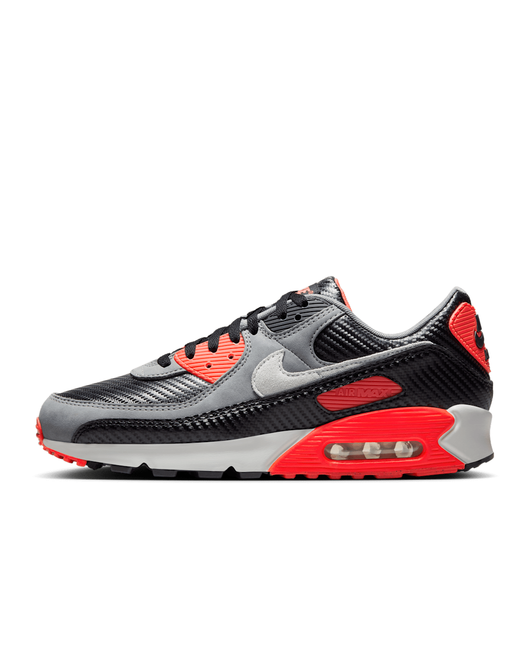 Nike Air Max 90 Premium Men's Shoes - Black/Cool Grey/Bright Crimson/Photon Dust