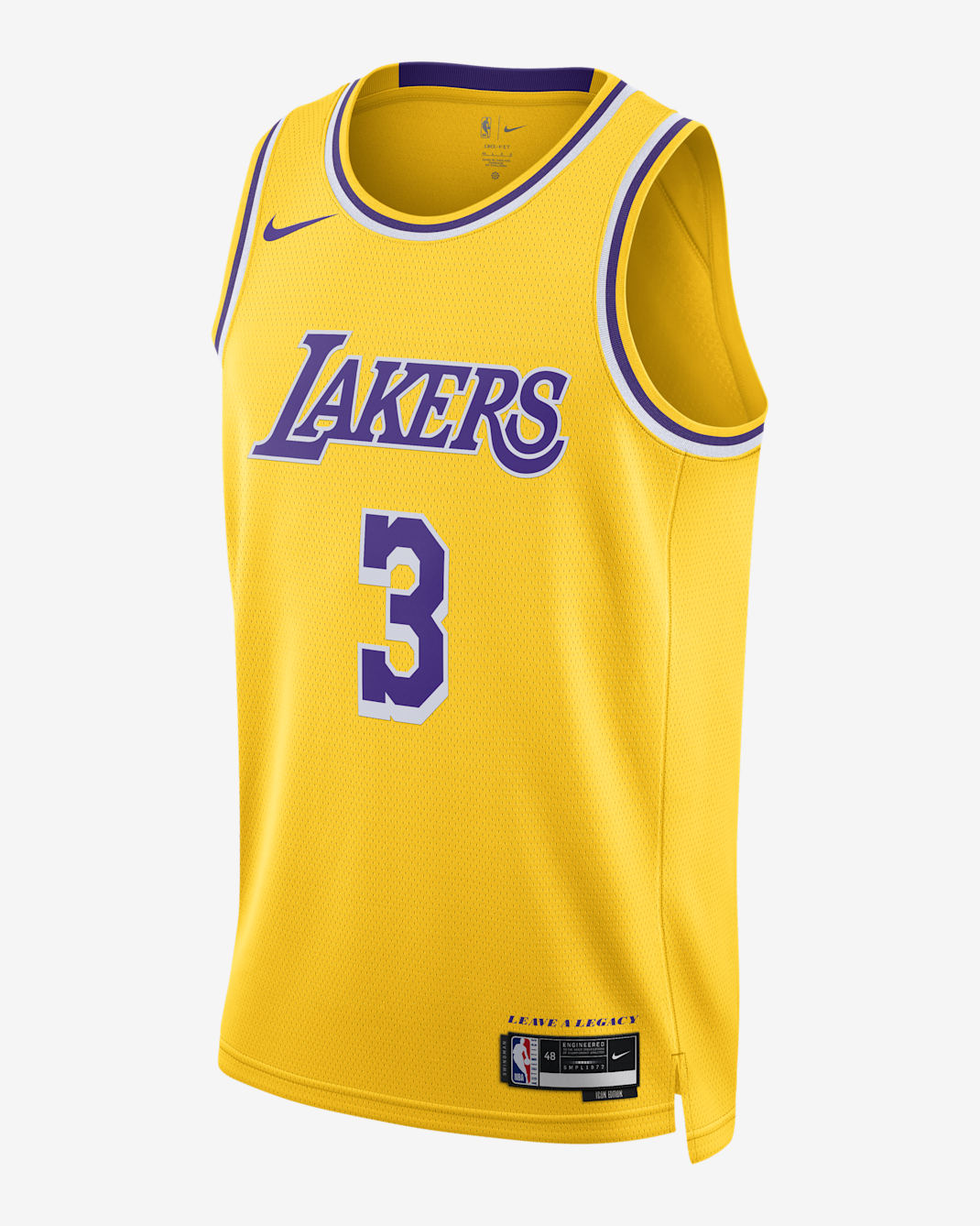 Jersey Nike Dri-FIT de la NBA Swingman para hombre Los Angeles Lakers Icon Edition - Amarillo