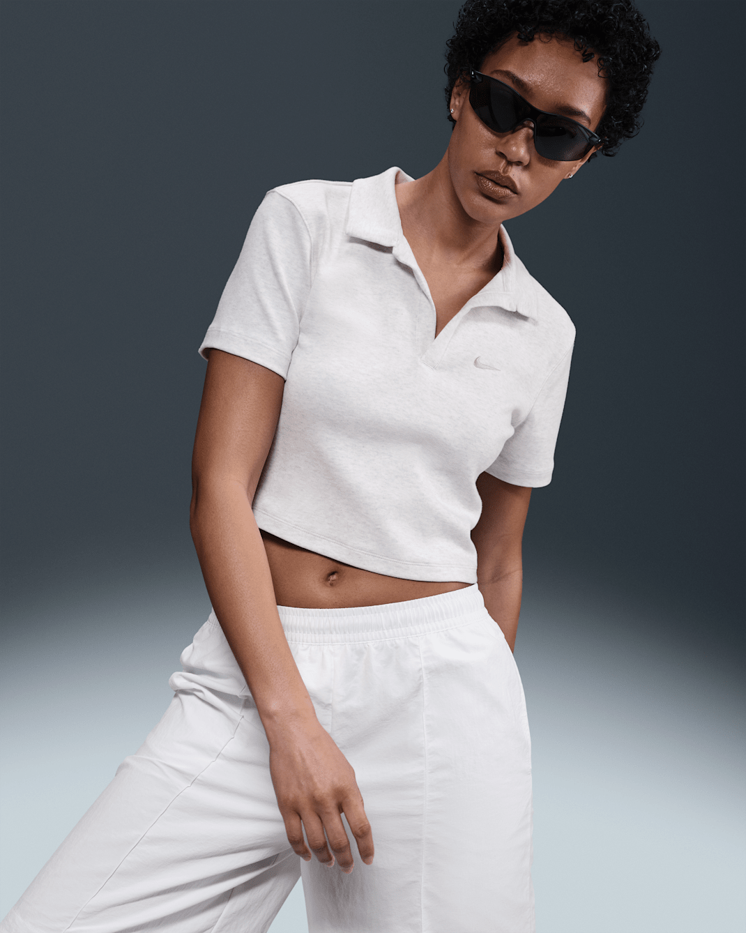 Nike Sportswear Essential Women's Short-Sleeve Polo Top - Birch Heather/Light Orewood Brown