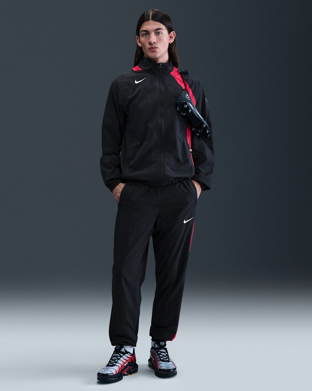 Nike Total 90 Men's Repel Football Tracksuit Bottoms - Black/Gym Red/Sail