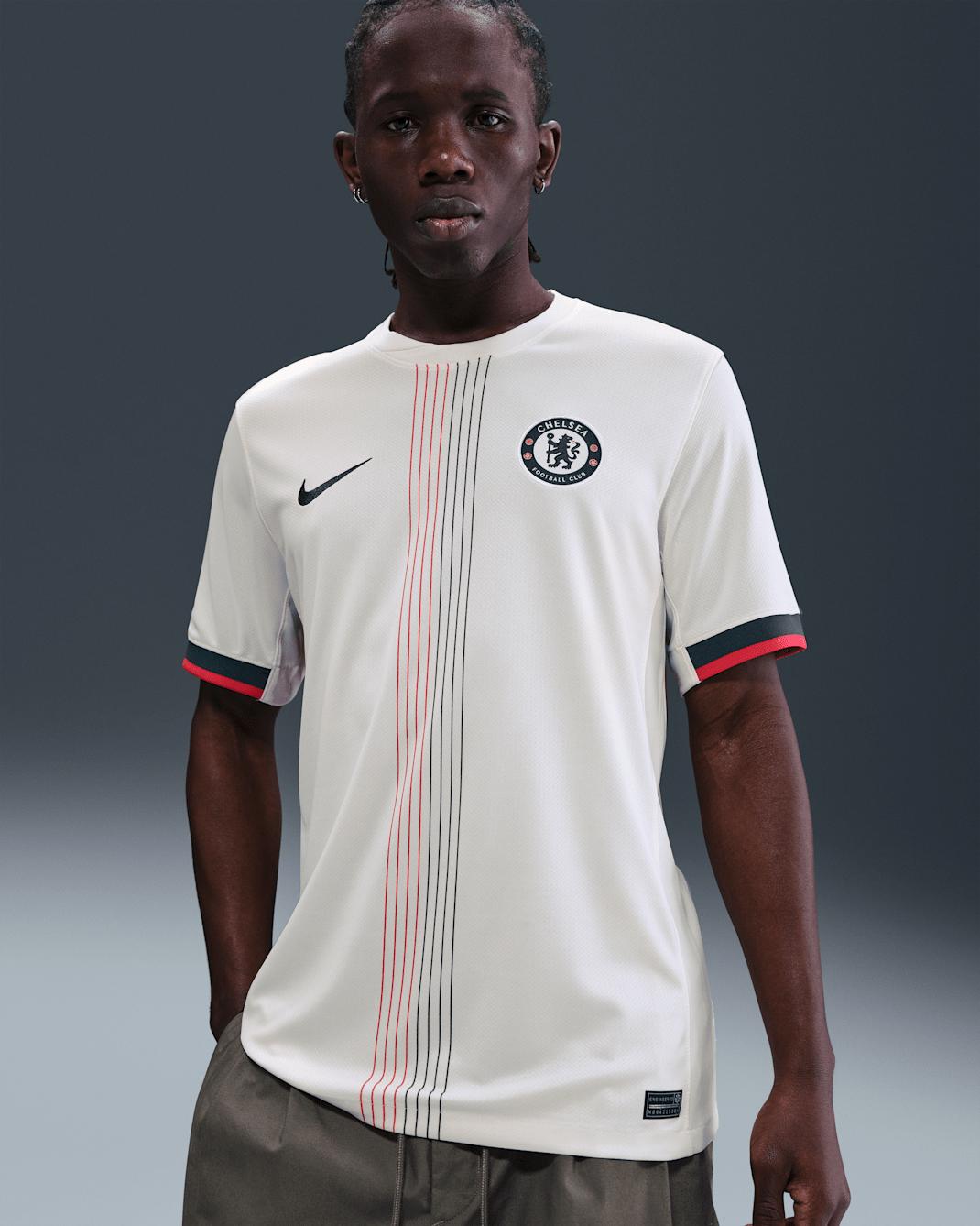 Chelsea F.C. 2025/26 Stadium Away Men's Nike Dri-FIT Football Replica Shirt - Phantom/Speed Red/Galactic Jade/Galactic Jade