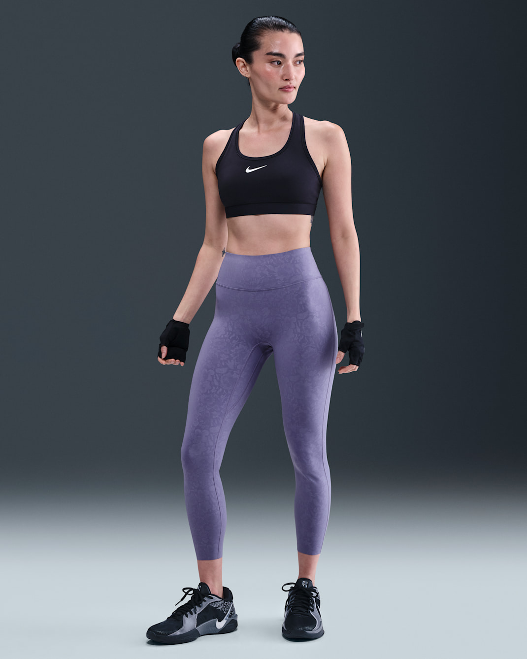 Nike Universa Women's High-Waisted 7/8 Leggings with No Front Seam - Dusty Amethyst/Sanded Purple