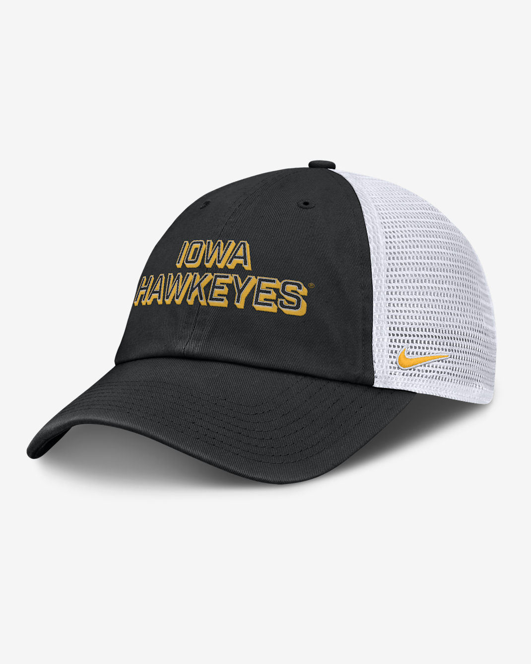 Iowa On-Field Club Gameday Men's Nike College Trucker Adjustable Hat - Black