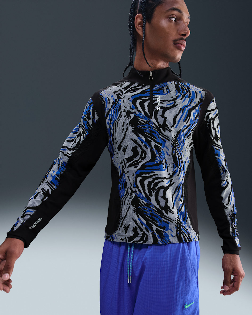 Nike Project F.R.O.G. Men's Half-Zip Top - Hyper Royal/Black/Green Shock