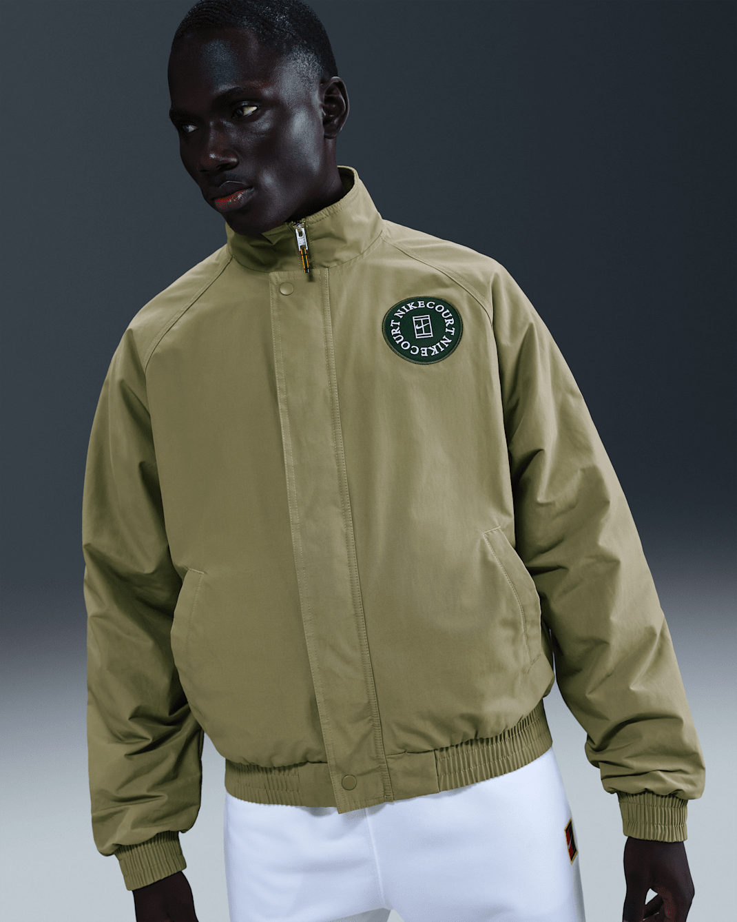 NikeCourt Heritage Men's Tennis Jacket - Neutral Olive/Fir