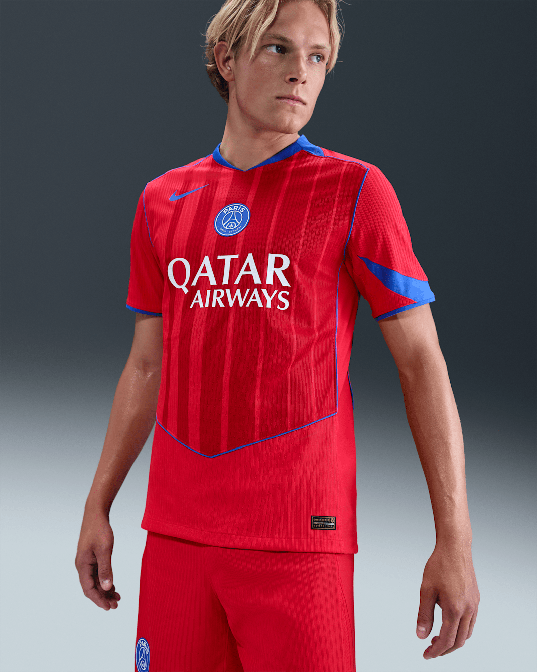 Paris Saint-Germain 2025/26 Match Third Men's Nike Dri-FIT ADV Total 90 Football Authentic Shirt - Global Red/Sport Red/Hyper Royal