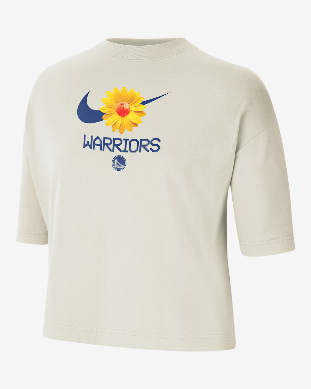 Golden State Warriors Courtside Women's Nike NBA Boxy T-Shirt - Pure