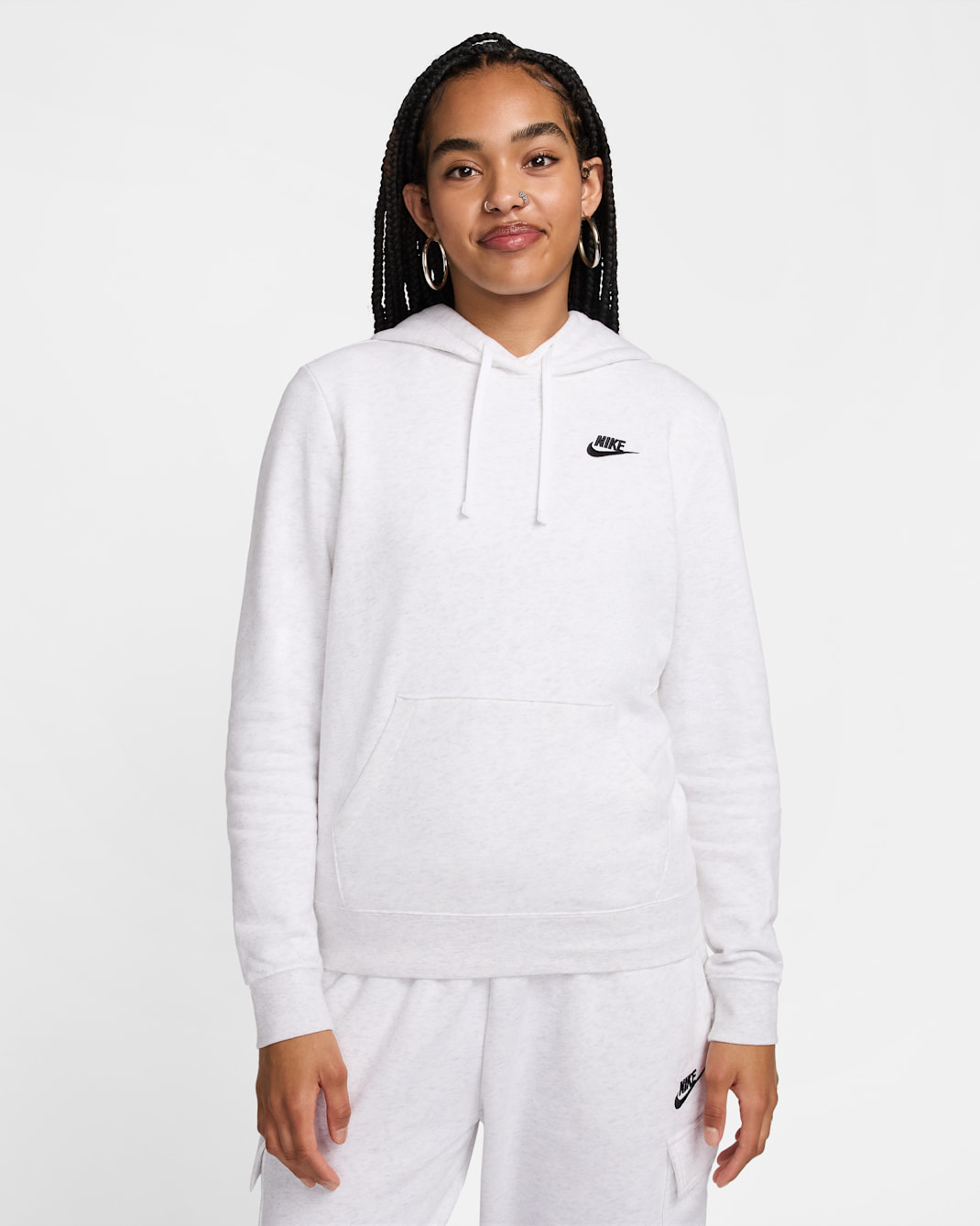 Nike Sportswear Club Fleece Women's Pullover Hoodie - Birch Heather/Black