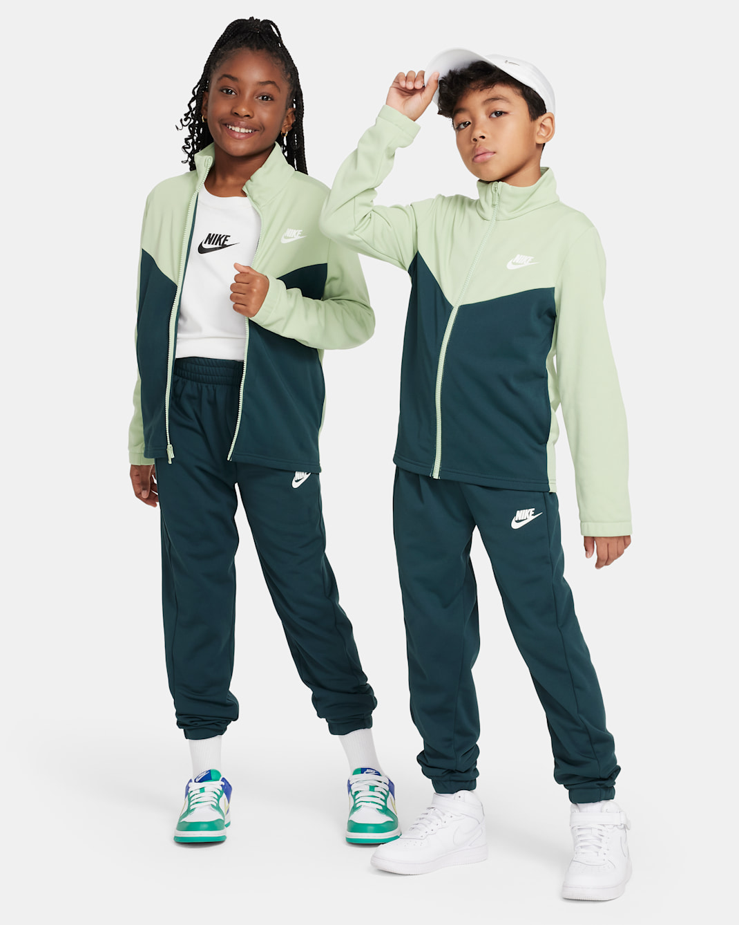 Nike Sportswear Older Kids' Tracksuit - Honeydew/Deep Jungle/White