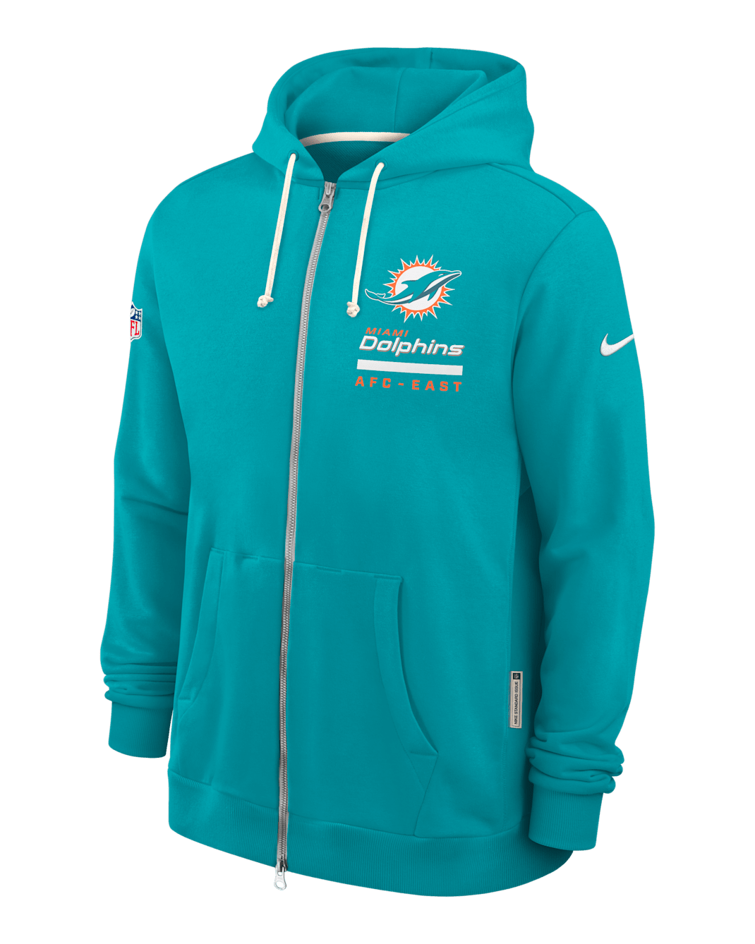 Miami Dolphins Utility Player Sideline Men's Nike Dri-FIT NFL Full-Zip Hoodie - Aqua