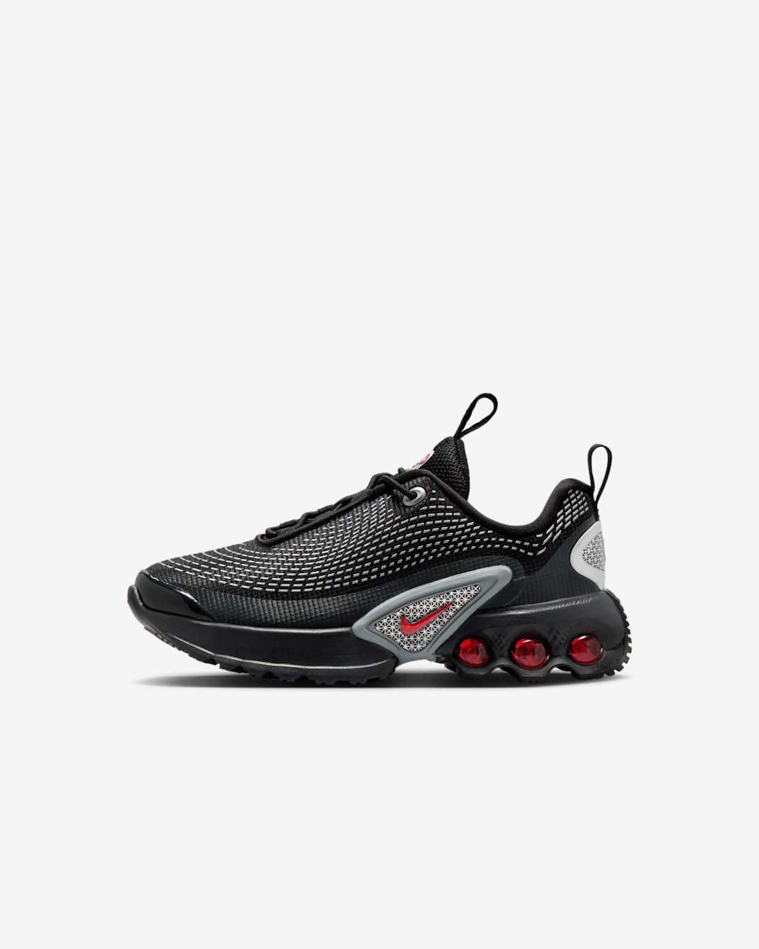 Nike Air Max Dn Younger Kids' Shoes - Black/Black/Metallic Silver/University Red