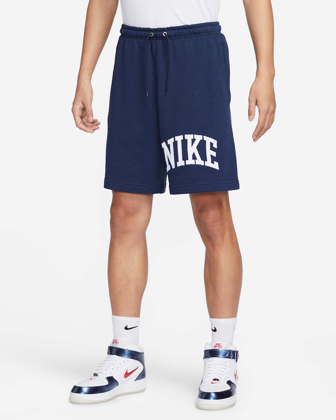 Nike Sportswear Club Men's French Terry Shorts - Midnight Navy/White