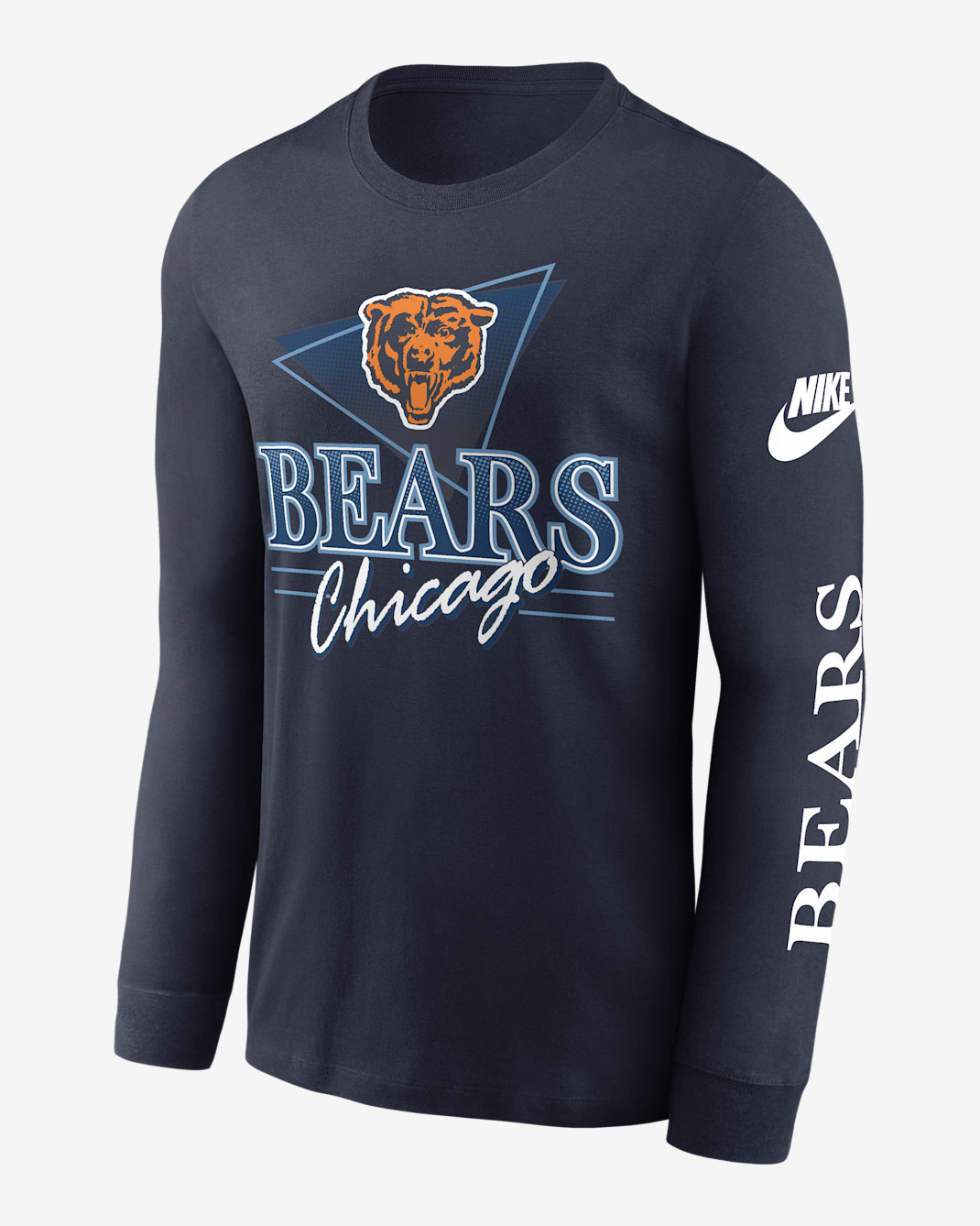 Playera de manga larga Nike de la NFL para hombre Chicago Bears Rewind - Marino