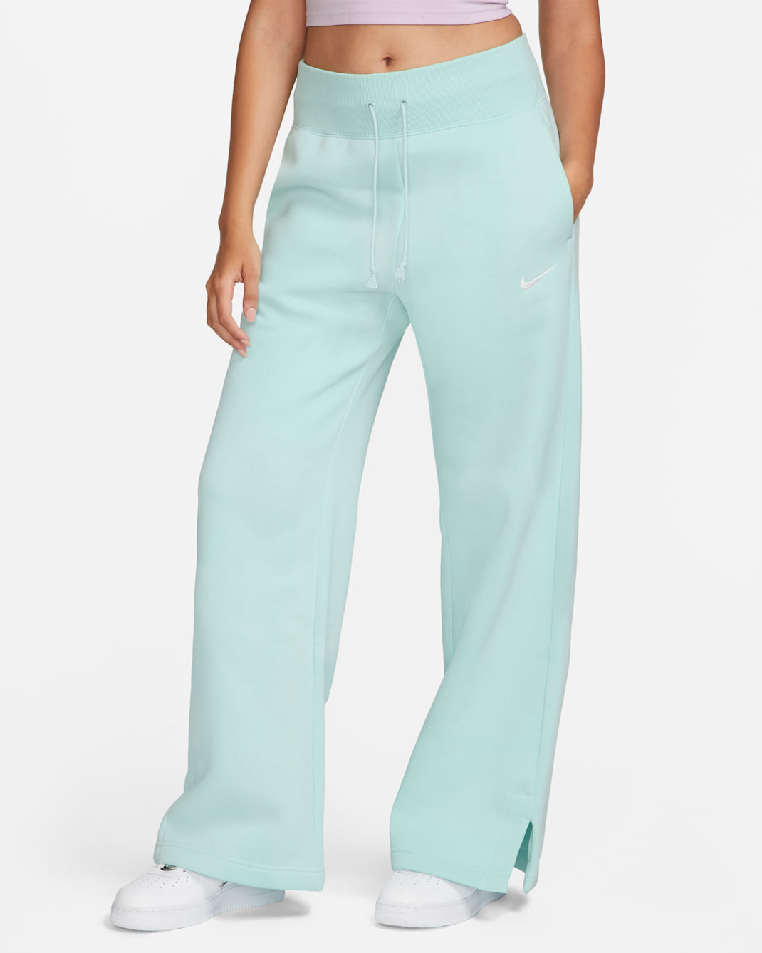 Nike Sportswear Phoenix Fleece Women's High-Waisted Wide-Leg Sweatpants - Jade Ice/Sail