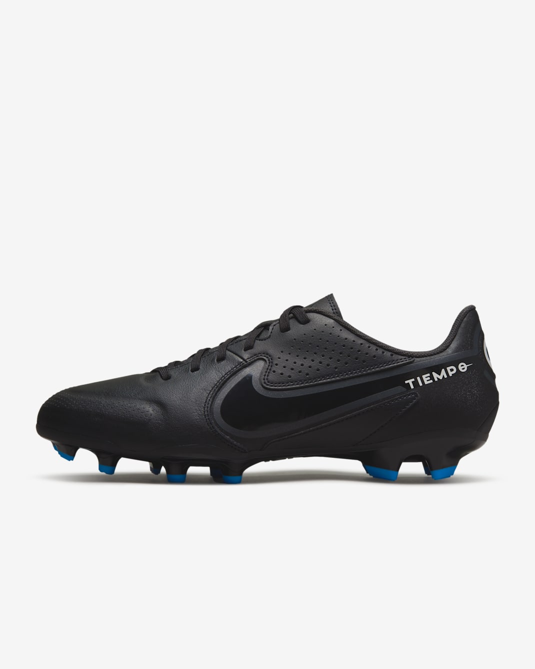 Nike Tiempo Legend 9 Academy MG Multi-Ground Football Boot - Black/Summit White/Light Photo Blue/Dark Smoke Grey