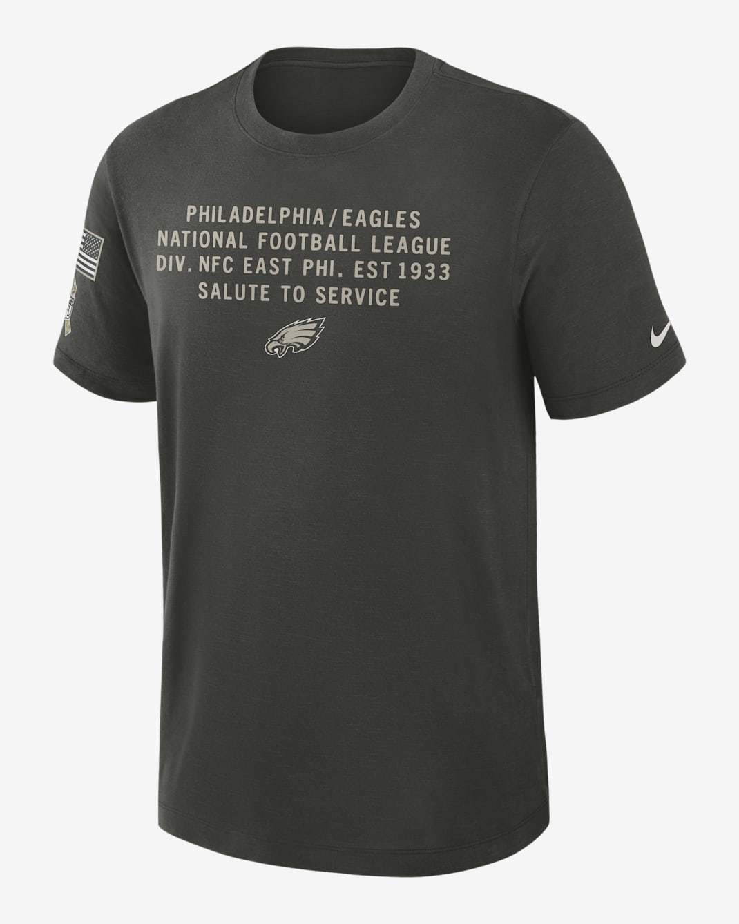 Philadelphia Eagles Salute to Service Slub Men's Nike Dri-FIT NFL T-Shirt - Forest Green