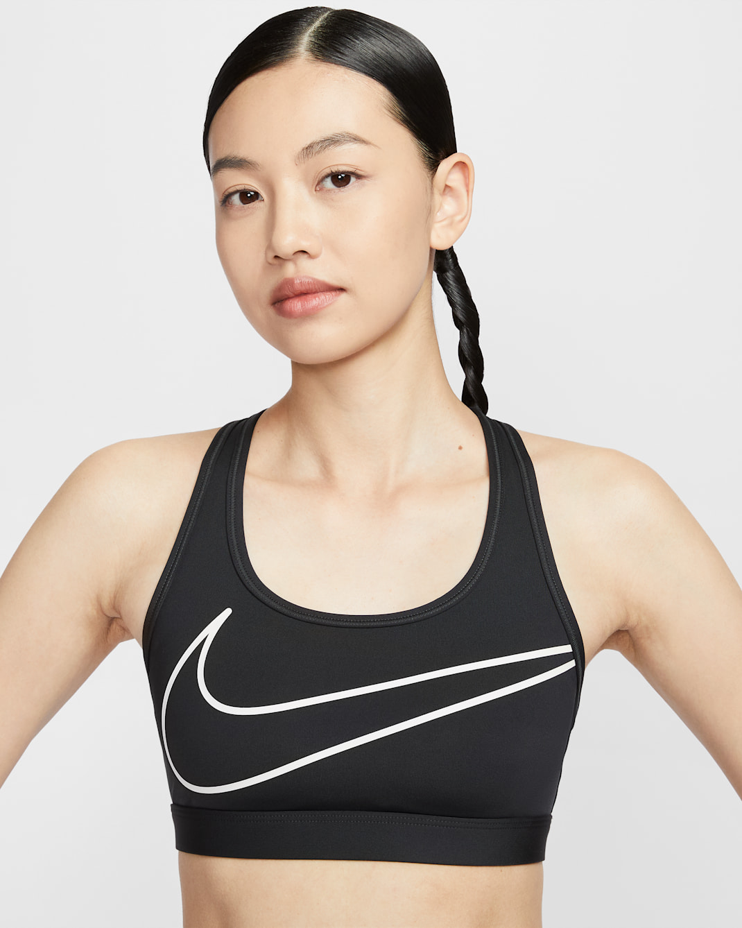 Nike Swoosh Medium-Support Women's Padded Sports Bra - Off-Noir/Pale Ivory/Cement Grey