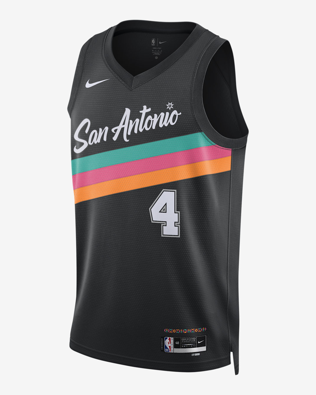 Jersey Nike NBA Swingman para hombre de De'Aaron Fox de los San Antonio Spurs City Edition - Negro
