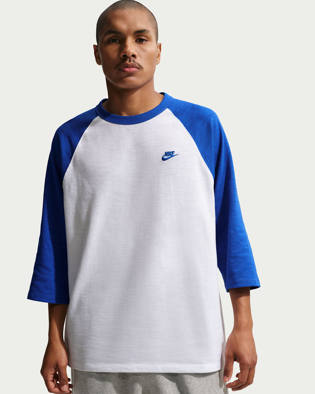Playera de manga 3/4 raglán para hombre Nike Sportswear Club - Royal juego/Blanco/Royal juego
