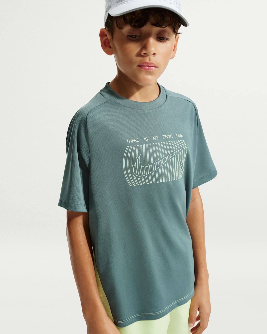 T-shirt Dri-FIT Nike Sportswear Multi – Ragazzo - Mineral Slate/Light Liquid Lime/Light Liquid Lime