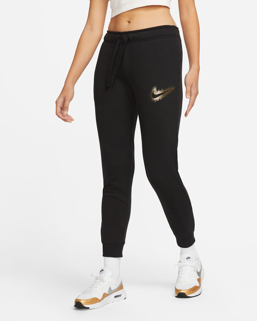 Nike Sportswear Club Fleece Women's Mid-Rise Logo Joggers - Black