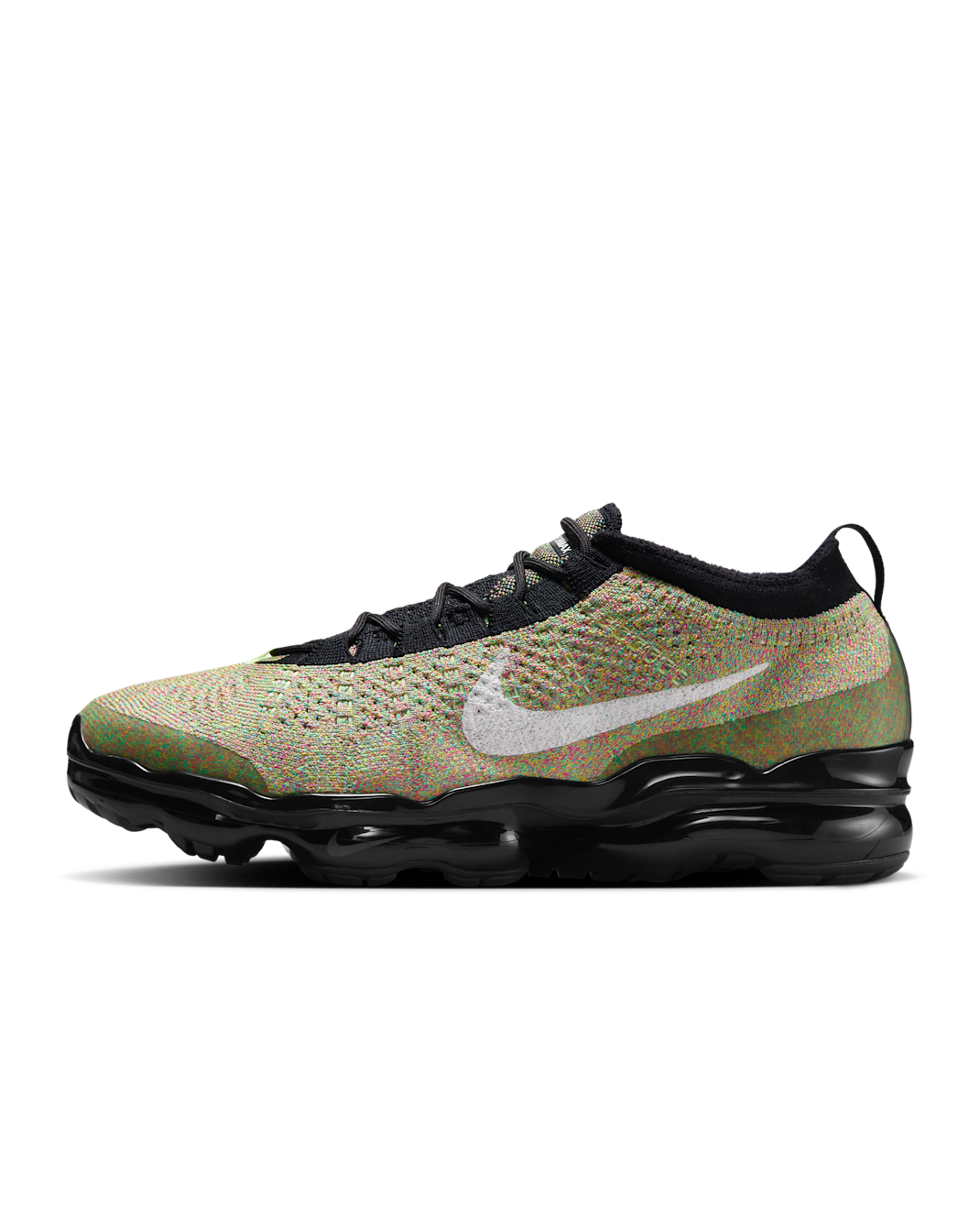 Tenis para hombre Nike Air Vapormax 2023 Flyknit - Negro/Negro/Voltio ligero/Blanco
