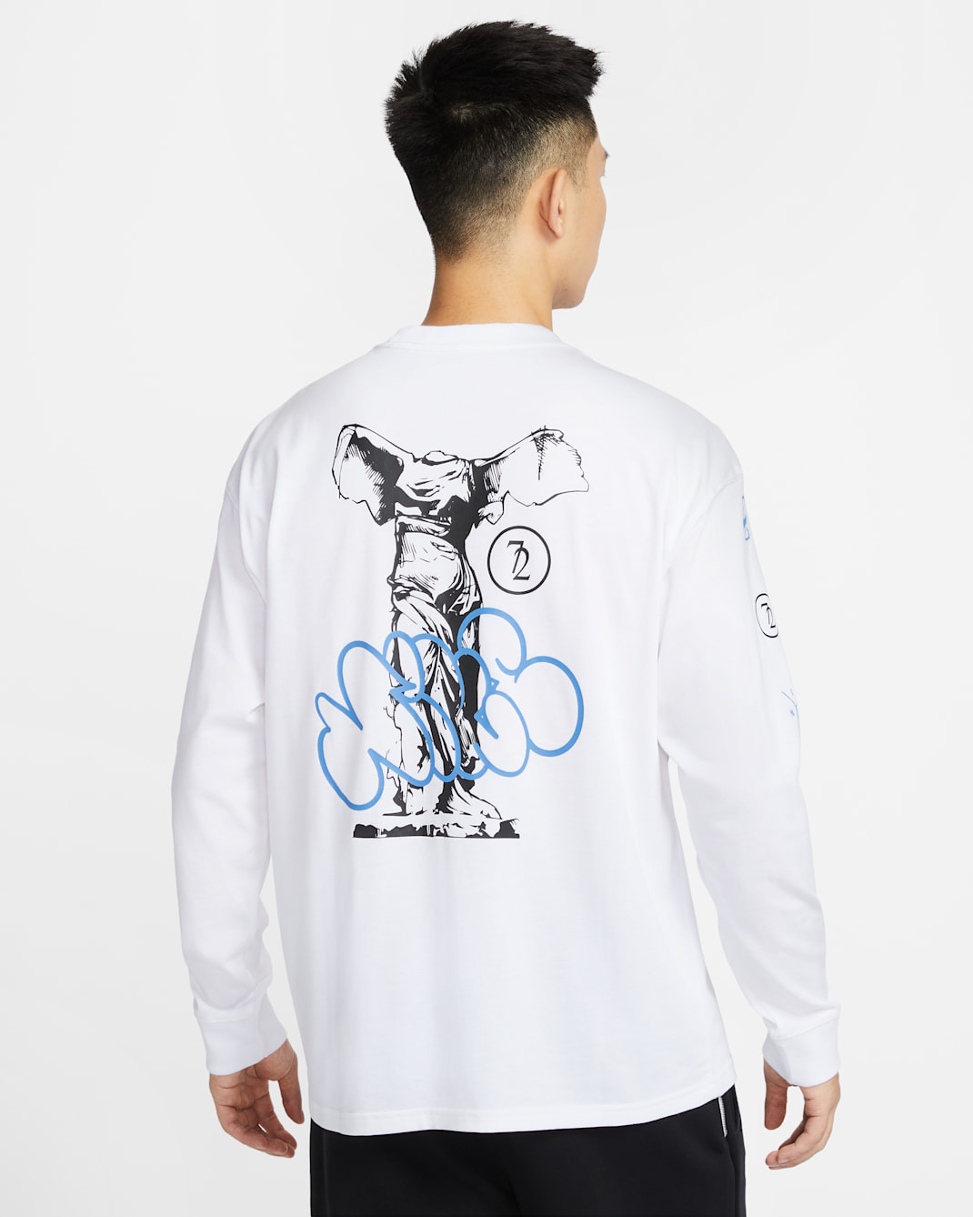 Nike Men's Long-Sleeve Max90 Basketball T-Shirt - White