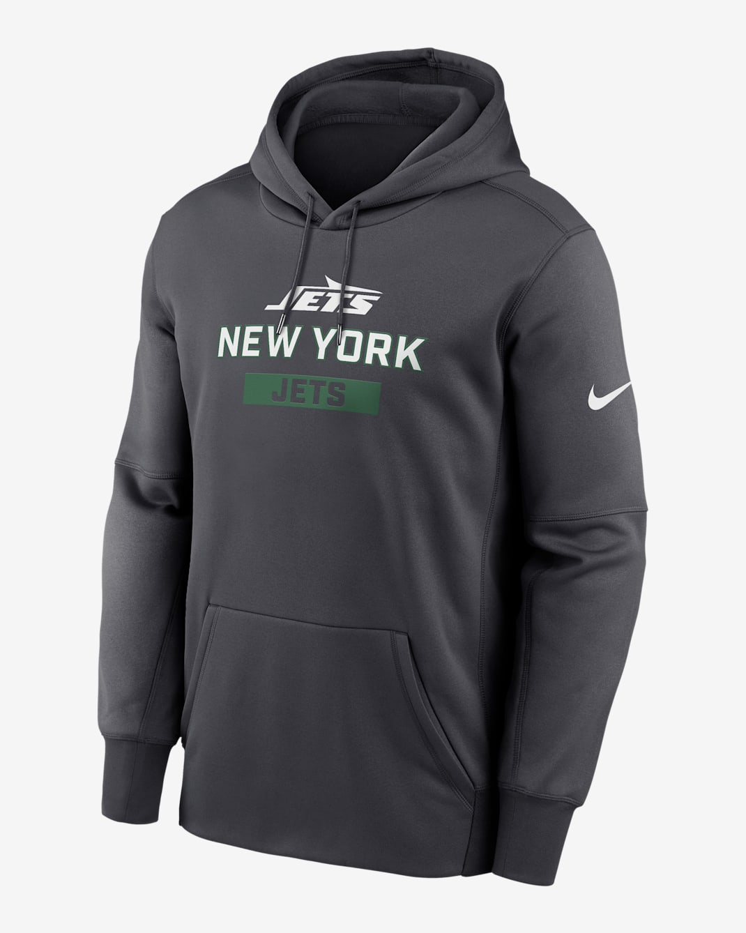 New York Jets Toss Sweep Men’s Nike Therma NFL Pullover Hoodie - Anthracite