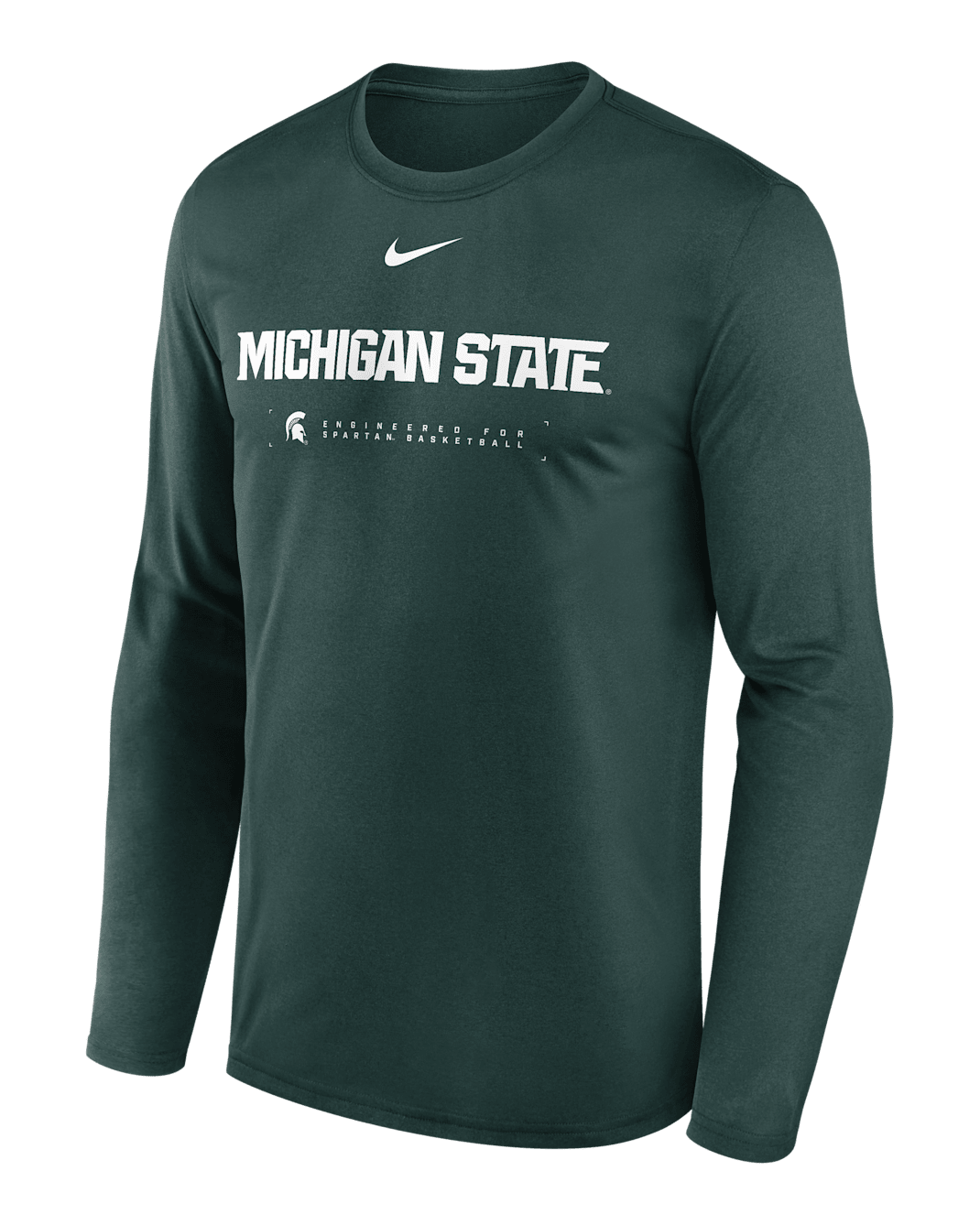 Michigan State Courtside Basketball Shootaround Legend Men's Nike Dri-FIT College Long-Sleeve T-Shirt - Green