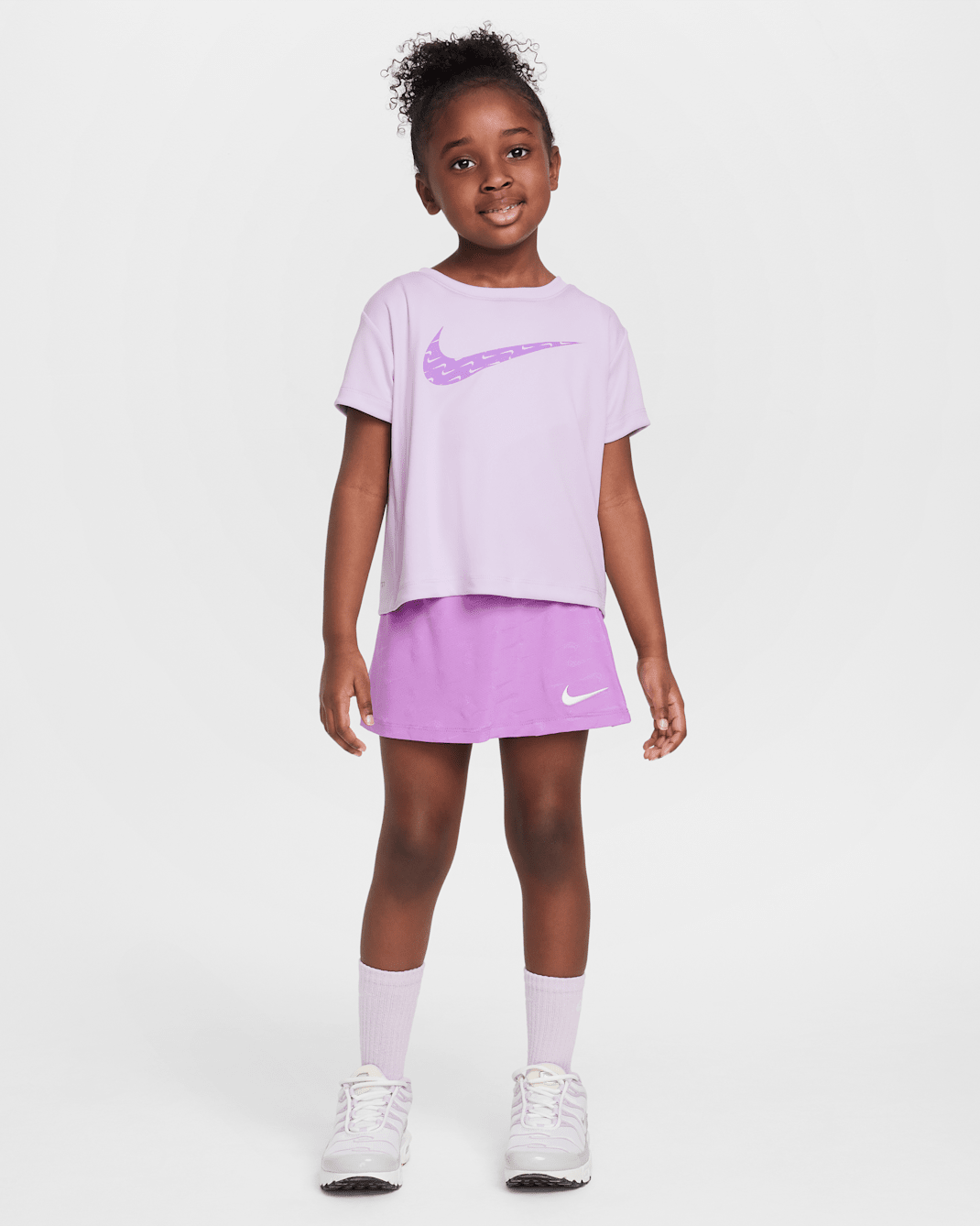 Conjunto de dos piezas de scooter de malla Swoosh Motion infantil Nike Dri-FIT - Fucsia enérgico