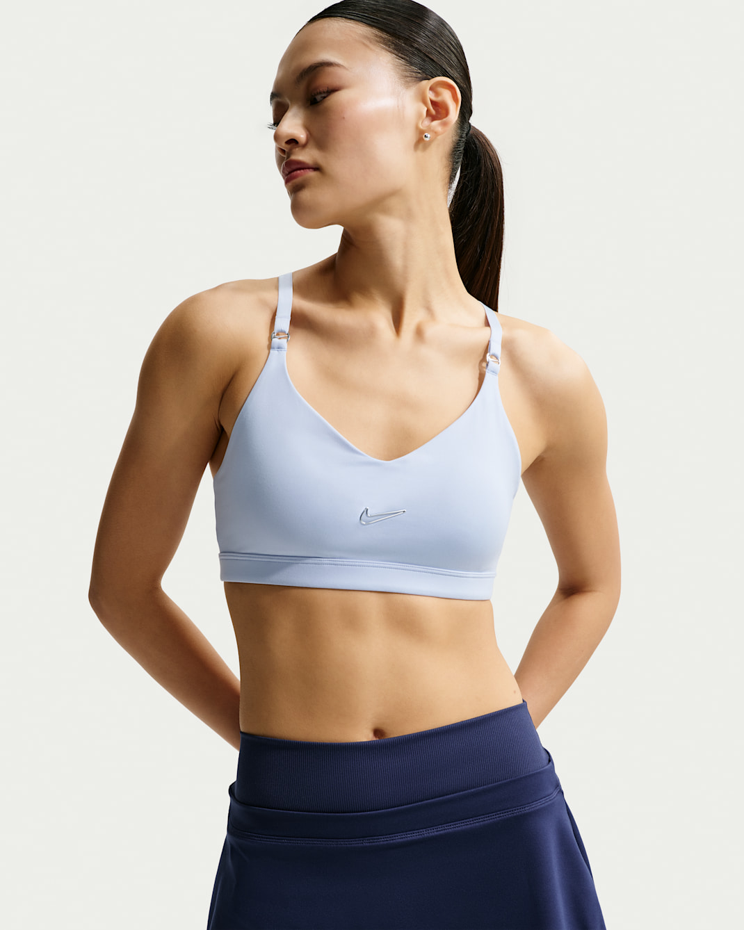 Brassière de sport rembourrée réglable à maintien léger Nike Indy pour femme - Hydrogen Blue