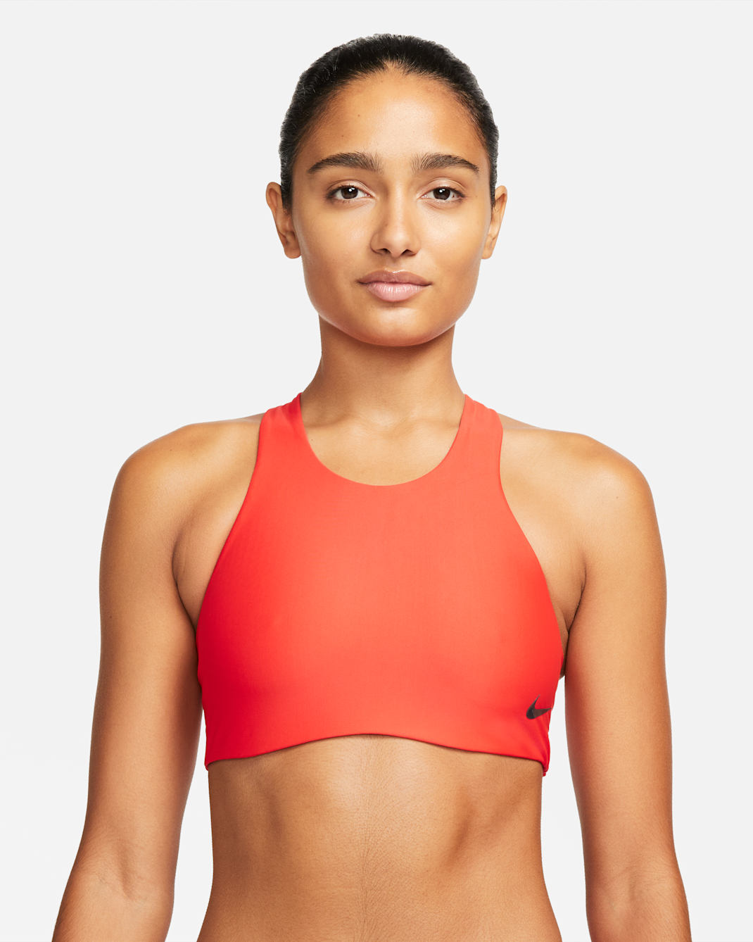 Top de bikini para mujer Nike Hydralock Fusion - Rojo habanero/Negro