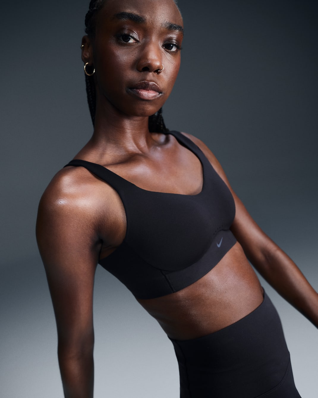 Nike Alate High-Support Women's Padded Convertible Sports Bra - Black/Cool Grey