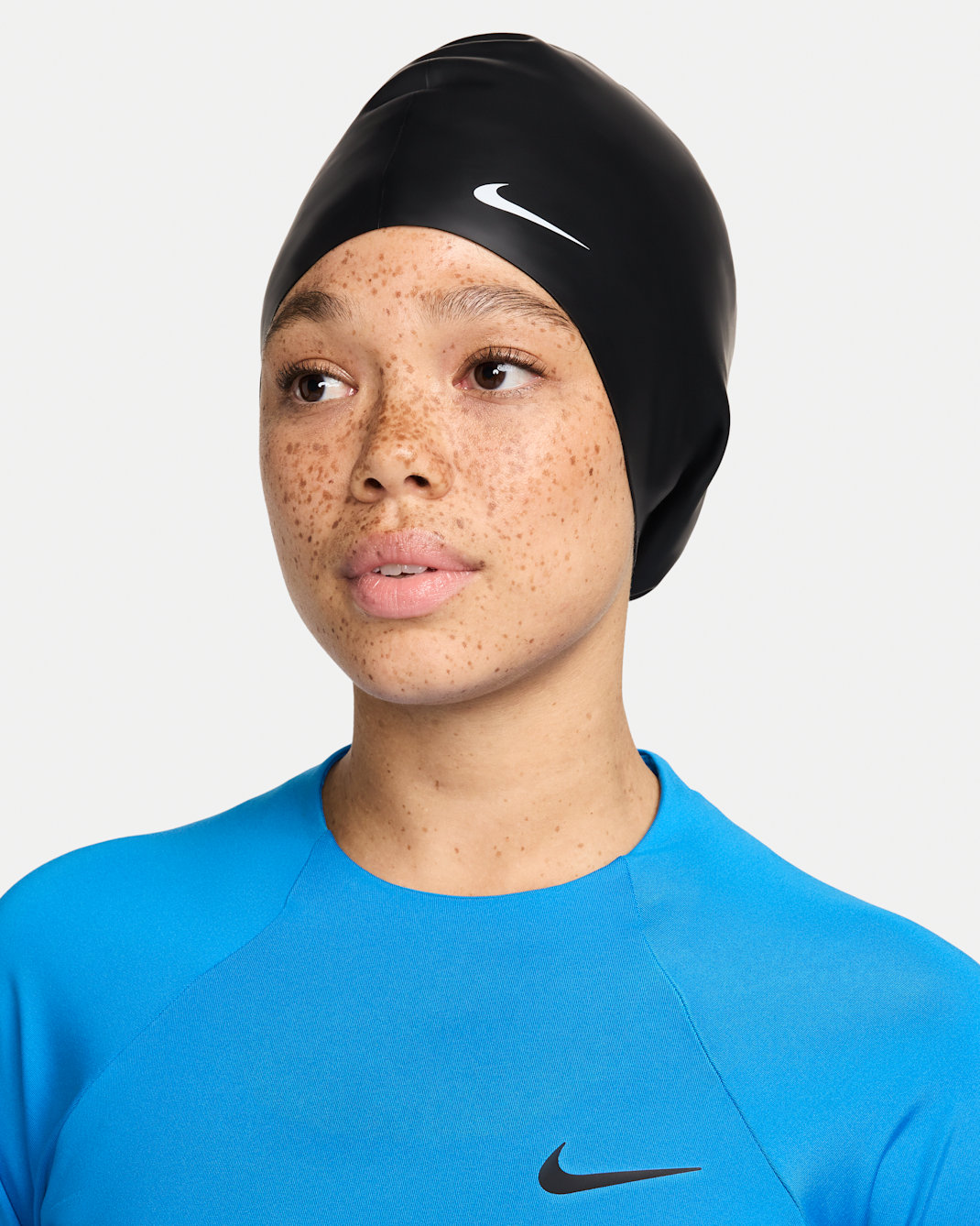 Gorro para pelo voluminoso Nike Swim - Negro/Blanco