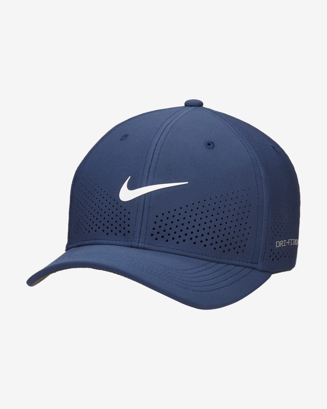 Gorra SwooshFlex estructurada Nike Dri-FIT ADV Rise - Azul marino medianoche/Antracita/Blanco
