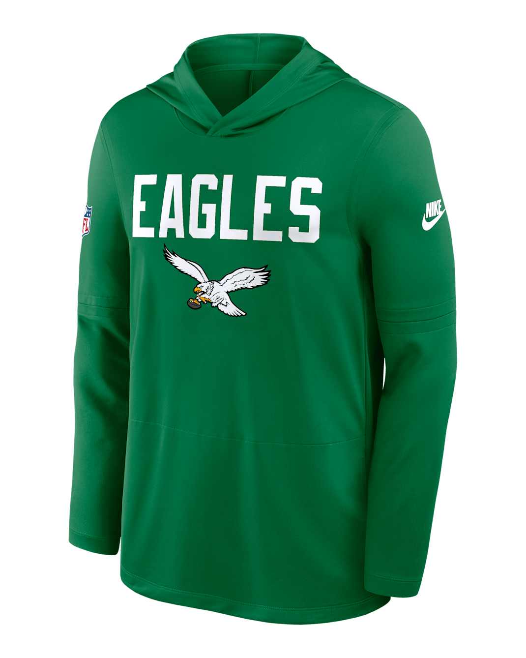 Playera de manga larga Nike Dri-FIT de la NFL con gorro para hombre Philadelphia Eagles Pass Accuracy - Verde