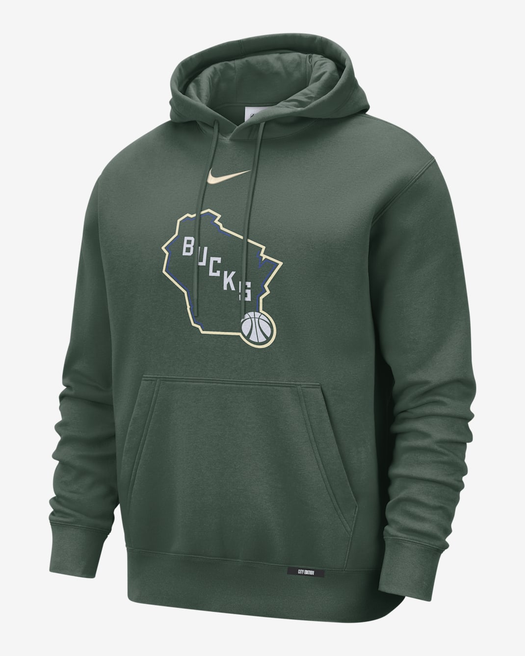 Milwaukee Bucks City Edition Men's Nike Club Hoodie - Fir